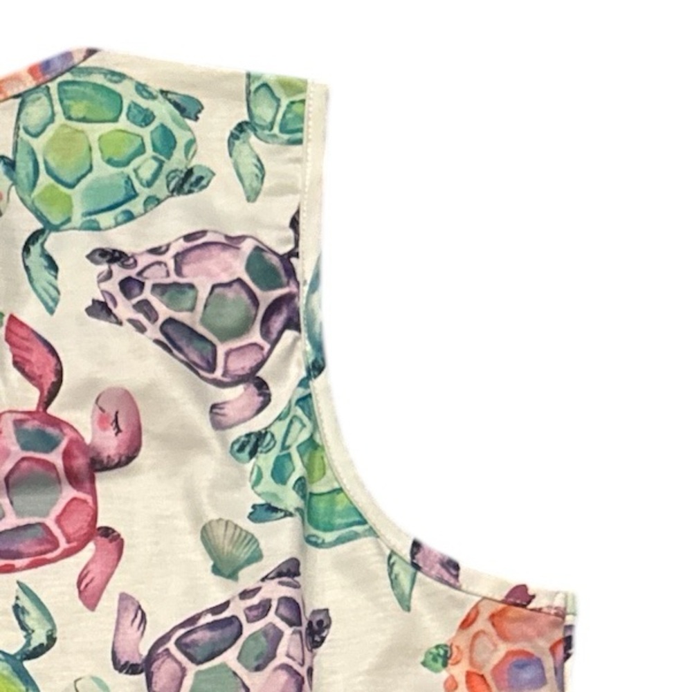 NWT Turtle Print Women's Sleeveless Top - Picture 5 of 5